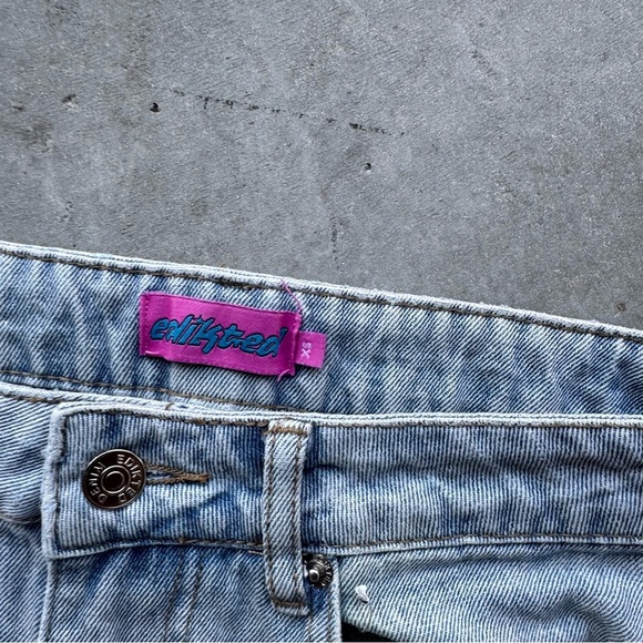 Y2K Edikted baggy wide legged bow jeans - Picture 4 of 4